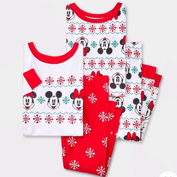 Disney Minnie & Mickey Mouse 4 piece pajamas - Picture 1 of 3